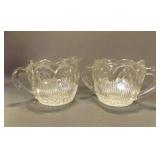 Indiana Clear Glass Creamer and Open Sugar Bowl