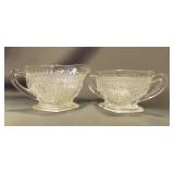 Vintage Indiana Glass Creamer and Sugar Bowel Set
