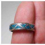 Vintage Native American Navajo Turquoise Inlay