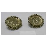 English Coin earring Sterling silver no marks