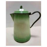Green Fade Enamelware Coffee Pot-Show wear