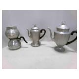 3 Vintage Aluminum Coffee pots-cord missing on