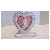 Vintage Heart- Shaped Ceramic Cameo Planter