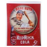 Reproduction Babe Ruth Red Rock Cola Metal Sign