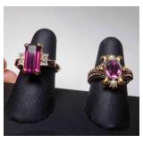 Vintage AVON Faux Amethyst Purple Emerald Cut