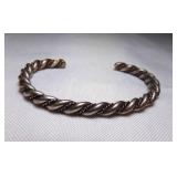 Vintage Navajo Sterling Silver Twisted Rope Cuff