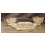 Vintage Clear "Sandwich" Depression Glass Creamer