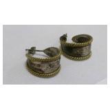 Gold tone w/sterling silver earrings, no marks but