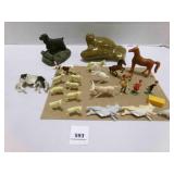 Ceramic Horny Toad, Resin Cocker Spaniel, tiny