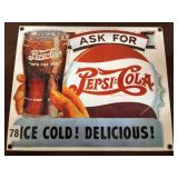 1991 PEPSI COLA METAL SIGN