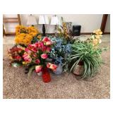 ASSORTMENT OF ARTIFICIAL  FLOWERS/PLANTS