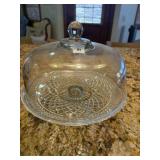 CLEAR GLASS PEDESTAL CAKE PLATTER