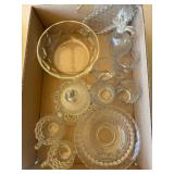 CLEAR GLASS, DISHES, GLASSES