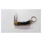 Damascus steel miniature pocket knife w/keychain