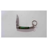 Damascus steel miniature pocket knife w/keychain