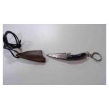 Miniature Damascus steel Wharncliffe blade