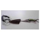 Damascus steel fixed-blade knife with sheath