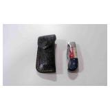 Damascus steel folding pocket knife with Sheath