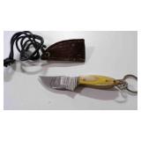 Damascus steel miniature fixed-blade knife