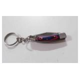 Damascus steel miniature folding pocket knife