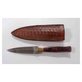 Damascus steel dagger knife with sheath