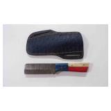 Damascus steel bull cutter knife with sheath