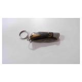 Miniature Damascus pocket knife w/keychain