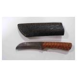 Damascus steel talon blade knife with sheath