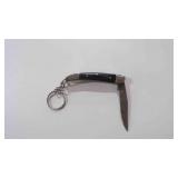 Miniature Damascus steel folding pocket knife