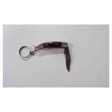 Damascus steel miniature pocket knife w/keychain