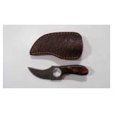 Damascus steel skinner knife with sheath