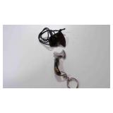 Miniature Damascus steel axe with keychain