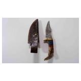 Damascus Skinner knife w/sheath