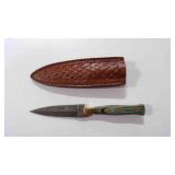 Damascus steel dagger knife with sheath