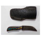 Damascus fixed-blade w/sheath