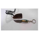 Damascus steel miniature skinner knife with sheath