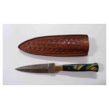 Damascus steel dagger knife with sheath
