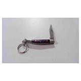 Miniature Damascus steel folding pocket knife