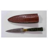 Damascus steel dagger knife with sheath