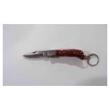 Damascus steel miniature pocket knife w/keychain