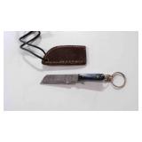 Damascus steel miniature tanto knife w/sheath