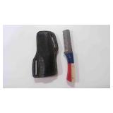 Damascus bull cutter knife w/sheath