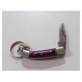 Miniature Damascus steel folding pocket knife