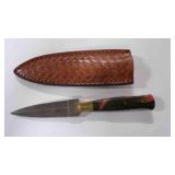 Damascus steel dagger knife with sheath