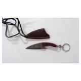 Damascus steel miniature fixed-blade w/sheath