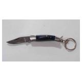 Damascus steel miniature pocket knife w/keychain