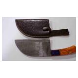 Damascus steel Serbian cleaver knife with sheath