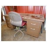 Metal shop desk & chair