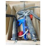 Grease Guns (2), Caulking Guns (3), Oil Can (1