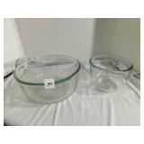 Glass Mixing Bowls (2) 9", 7"